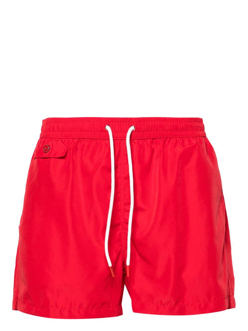 drawstring-waist swim shorts
